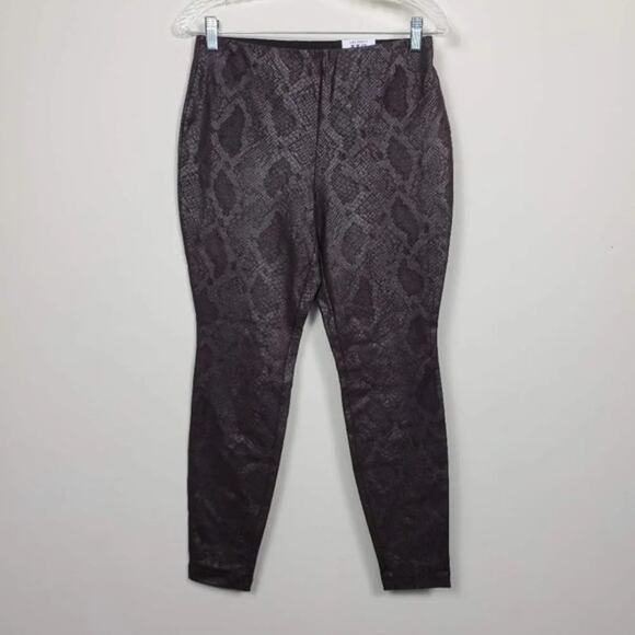 INC Metallic Python Embossed Skinny Pants Gray Women Size 6P Mid Rise NEW - Picture 1 of 8